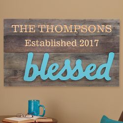 Personalized Blessed Family Wooden Plaque