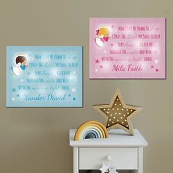 Personalized TwinkleBright LED Children's Prayer Canvas Print