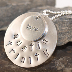 A Mom's Love Personalized Hand Stamped Necklace