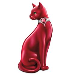 WomenHeart Support Cat Figurine with Swarovski Crystal