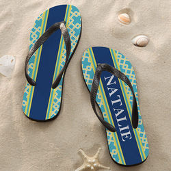 Nautical Link Personalized Flip Flops