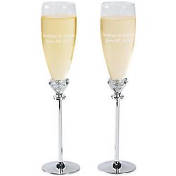 Personalized Diamond Champagne Goblets