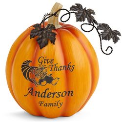 Personalized Large Give Thanks Pumpkin