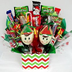Christmas Elves Candy Gift Basket