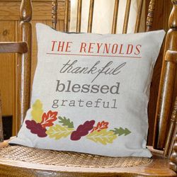 Personalized Thankful Throw Pillow