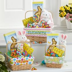 Personalized All-in-One Easter Gift Basket with Cotton Liner