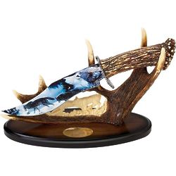 Wolves in Winter Decorative Faux Antler Knife