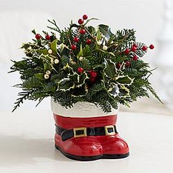 Santa's Boots Floral Centerpiece