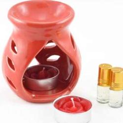Oil Burner with 2 Bottles of Fragrance Oil and 2 Candles