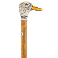 Duck Walking Stick with Natural Brown Chestnut Wood