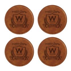 Personalized Decorative Label Leather Coasters