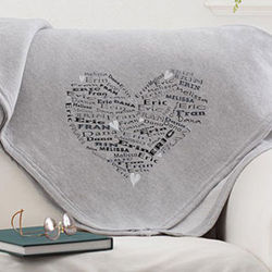 Heart of Love Personalized Sweatshirt Blanket