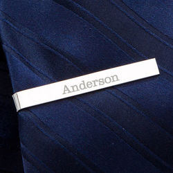 Classic Look Personalized Sterling Silver Tie Bar