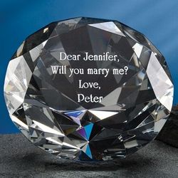 Personalized Crystal Diamond Paperweight