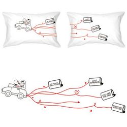 Happily Ever After Bride and Groom Wedding Couple Pillowcases