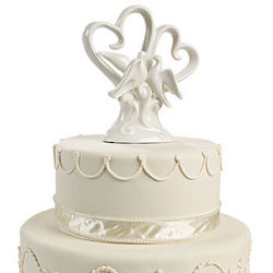Hearts and Doves Wedding Cake Topper