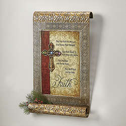 Lighted Faith Quote Metal Art