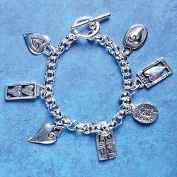 Love Silver Plated Charm Bracelet