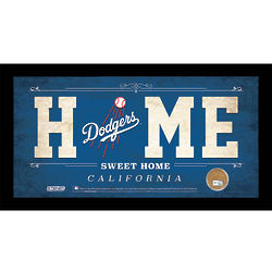 Los Angeles Dodgers Home Sweet Home Sign with Game-Used Dirt