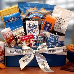 Best Dad Ever Gourmet Gift Box with Father's Day Ribbon