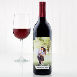 Our Wedding Personalized Photo Wine Bottle Label