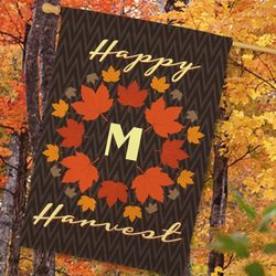 Personalized Happy Harvest House Flag