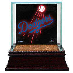 Los Angeles Dodgers Glass Ball Case with Authentic Field Dirt