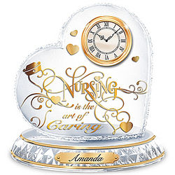 Nursing Is The Art Of Caring Crystal Personalized Clock