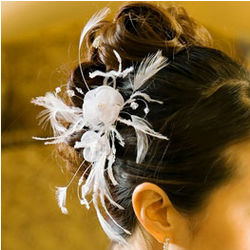 Feather & Flower Bridal Hair Comb