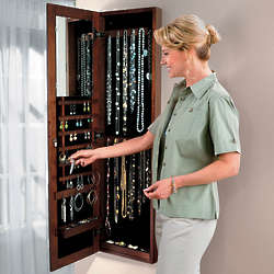 Mirrored Wall Mounted Jewelry Armoire