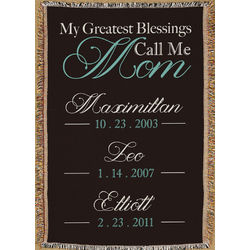 Personalized My Greatest Blessings Throw Blanket