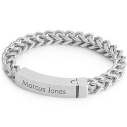 Stainless Steel and Titanium Accent ID Bracelet