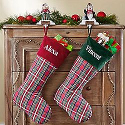 Personalized Classic Plaid Christmas Stocking