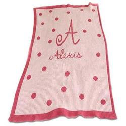 Personalized Initial and Name Precious Polka Dots Baby Blanket