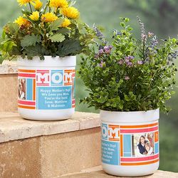 Mom's Personalized Photo Collage Outdoor Flower Pot