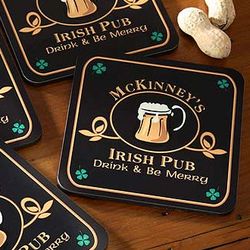 Personalized Irish Pub Beer Mug Coasters