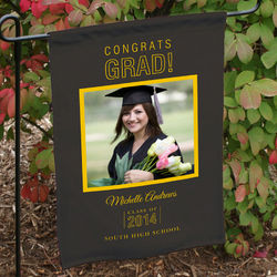 Personalized Congrats Grad Photo Garden Flag
