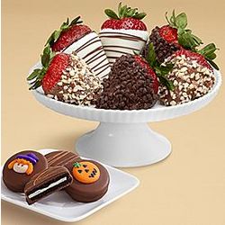 Four Halloween Oreo Cookies & Half Dozen Fancy Strawberries