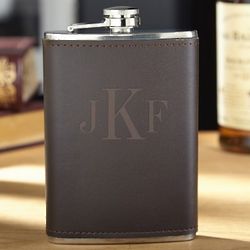 Classic Monogram Fitzgerald Leather Wrapped Flask