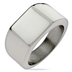 Men's Large Square Cut Signet Ring