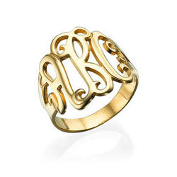 Gold Plated Monogrammed Ring