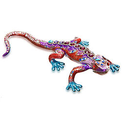 Vanity Gecko Figurine with Swarovski Crystals