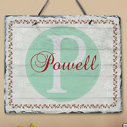 Personalized Family Initial Holly-day Slate Wall Decoration