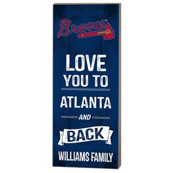Personalized Atlanta Braves Love Wood Wall Plaque