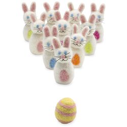 Wool-Felt Bunny Bowling Toy Set