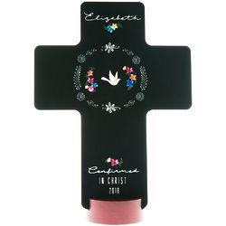Personalized Boho Floral Confirmation Standing Cross