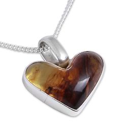 Unique Love Amber Pendant Necklace