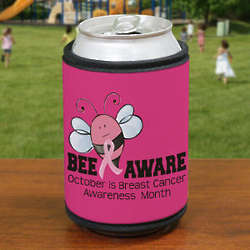 Bee Aware Breast Cancer Can Wrap Koozie