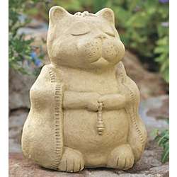 Small Meditating Cat Garden Sculpture