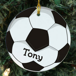 Soccer Ball Personalized Ceramic Ornament